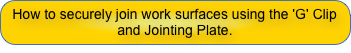 How to securely join work surfaces using the 'G' Clip and Jointing Plate.